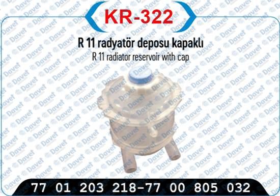 KAYA KR-322 Radyator Ek Genlesme Su Deposu Kapakli R9-R11-R19-R21-Clio I-Express-Logan ( Eski No Kaya 385a)